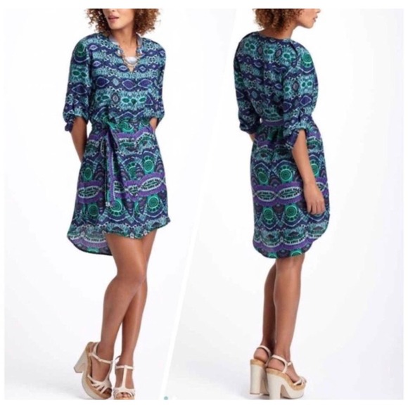 Anthropology‎ Maeve Women’s Size Medium Aztec Print Button Up iKat Dress - Picture 2 of 8